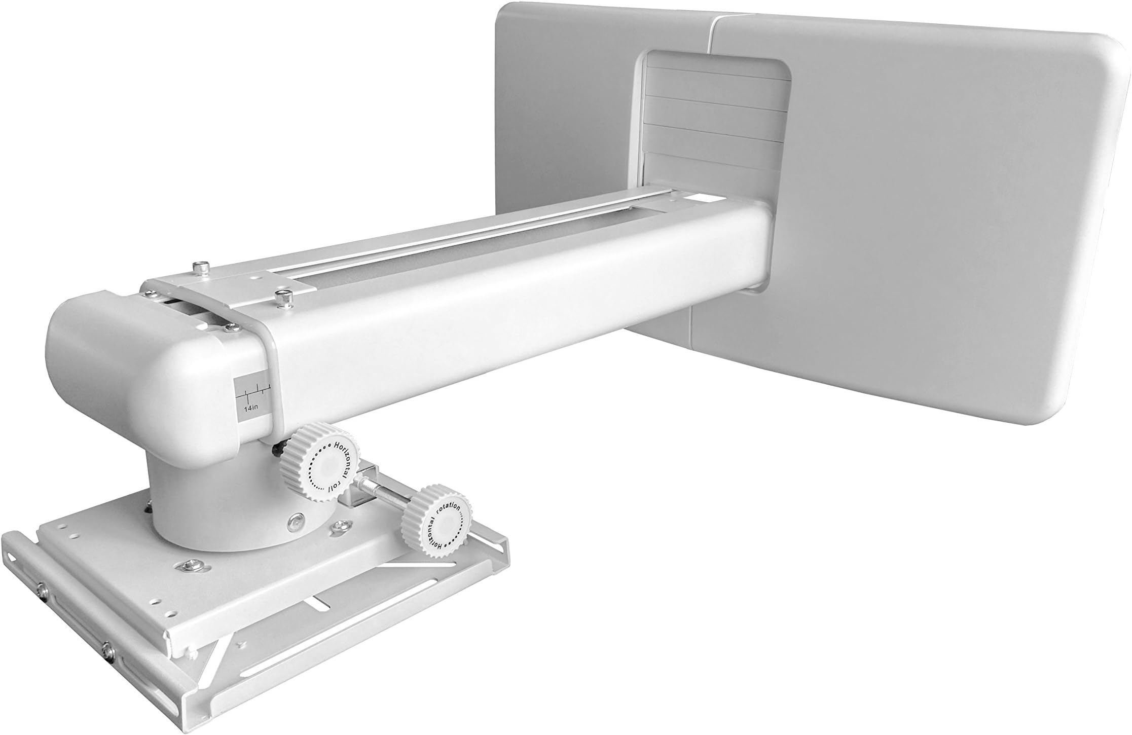 Ultra Short Throw Projector Mount,Extension Length:14.37"-25.28" with Universal Mounting Plate