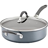 Circulon A1 Series with ScratchDefense Technology Nonstick Induction Sauté Pan with Helper Handle and Lid, 5 Quart, Graphite