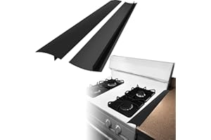 Forliver Stove Counter Gap Cover, Kitchen Stove Gap Covers, Kitchen Accessories For Countertop, Heat Resistant Oven Gap Filler Stove Protector Between Stove Side Gap Guards(2 Pack, 25 In, Black)