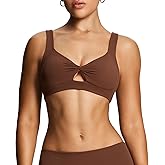 Aoxjox Women's Workout Sports Bras Fitness Training Gym Athlenza Twist Low Impact Bra Lumastretch™ Yoga Crop Tank