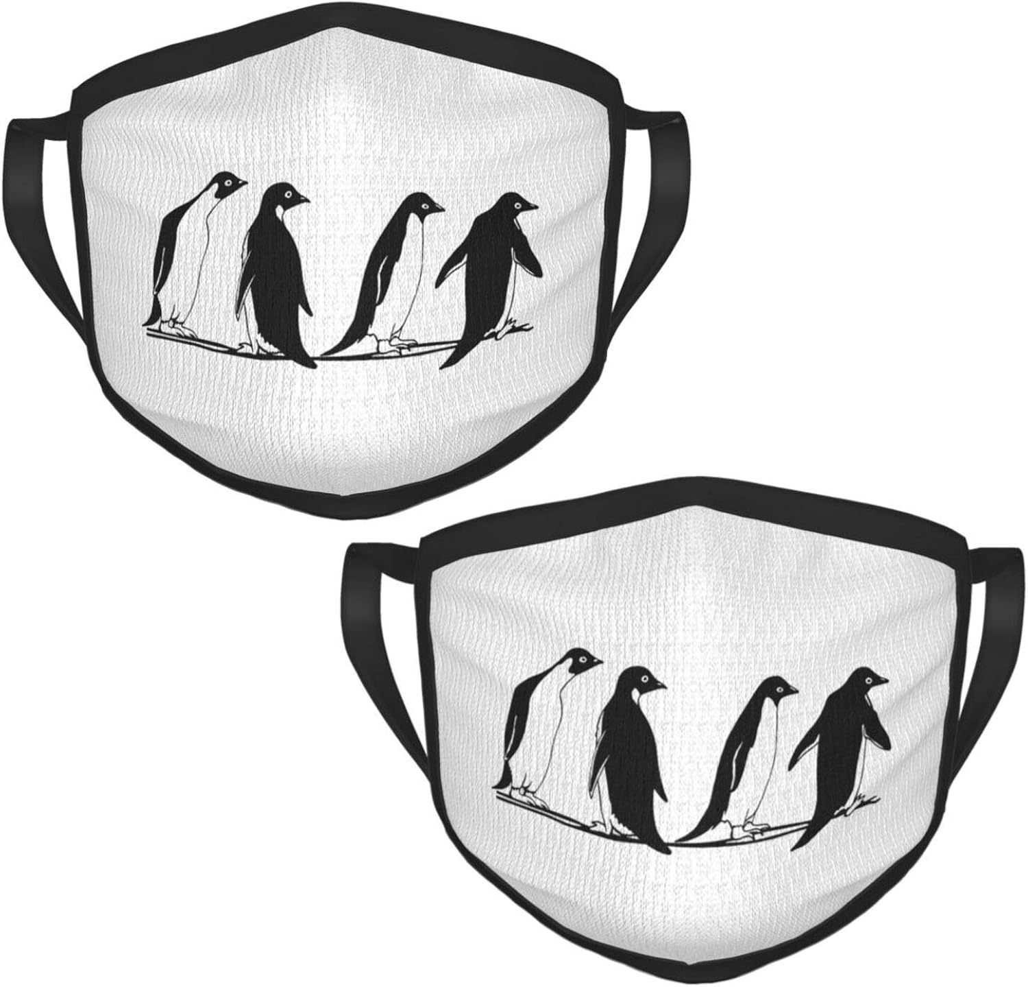 Lovely penguins in winter 2Pack Reusable Face Mask Outdoor Unisex Dust Cloth Mouth Mask