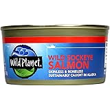 Wild Planet Sockeye Salmon, Skinless & Boneless, 6 Ounce Can (Pack of 12)
