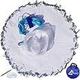 Drasry Saltwater American Fishing Cast Net 3/8inch Mesh Size for Bait Shrimp Trap Fish Heavy Duty Sinkers Throw Net 3FT/4FT/5FT/6FT/7FT/8FT/9FT/10FT Radius