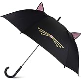 kate spade new york Large Lightweight Travel Umbrella, Black Cat