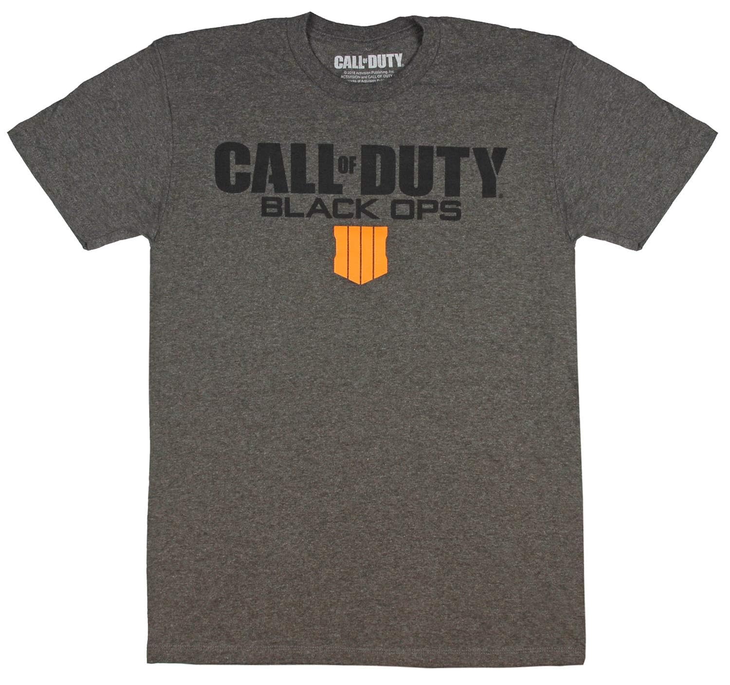 Call of Duty Black Ops 4 Shirt Men's Video Game Logo T-Shirt (Charcoal  Heather, X-Large) - 