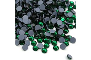 KZKCY Hotfix Rhinestones Flatback Glass Rhinestone 3000PCS SS10 2.7-2.9MM Round Gems for Nails Art Glitter Crystals Stone DIY Bags Clothes Shoes (Dark Green)