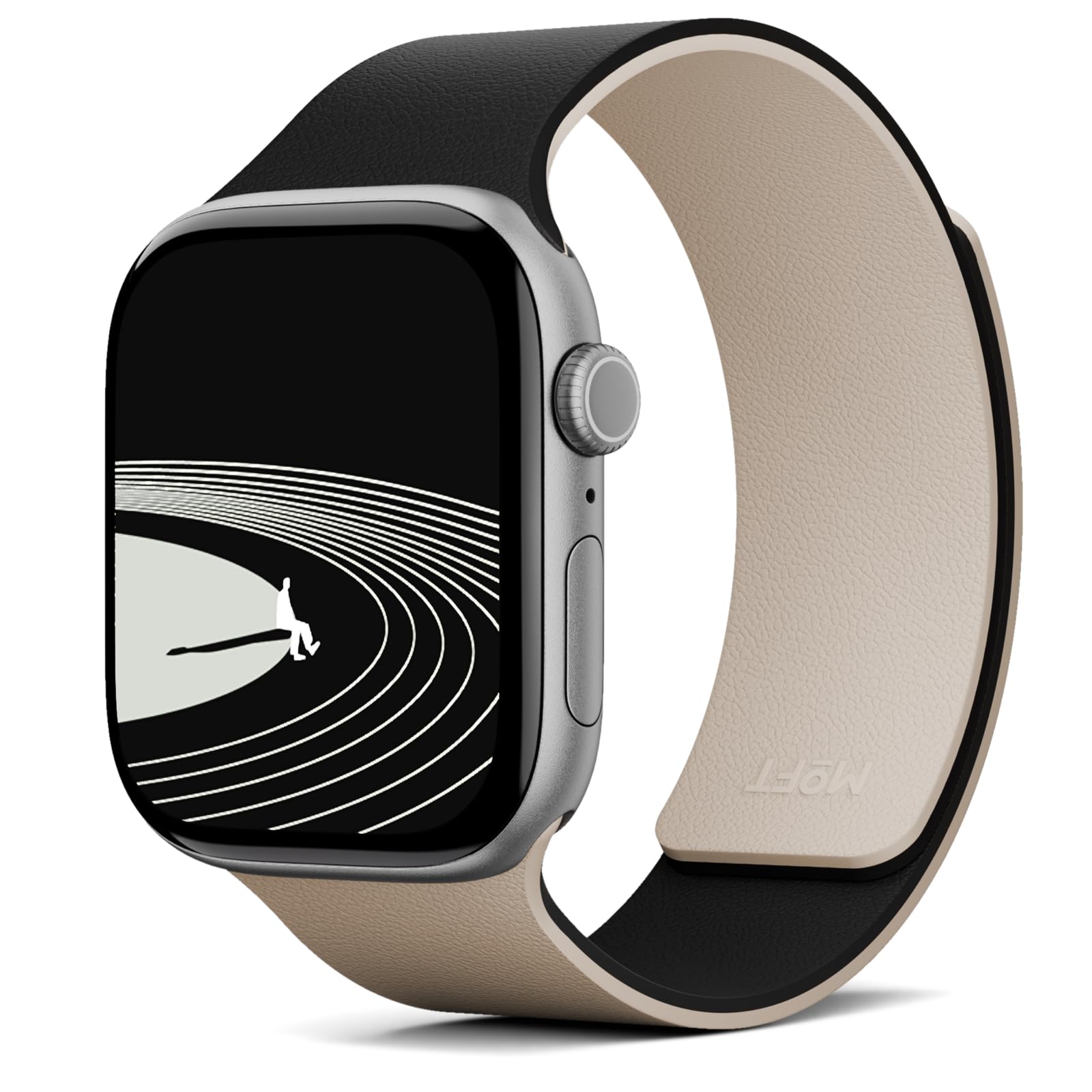 Photo 1 of MOFT Snap Duo Watch Bands Compatible with Apple Watch,Quick Magnetic Wear,Duo-Color&Soft Silicone,iWatch Bands for Ultra 3/2/1,Series 11/10/9/8/7/SE/6/5/4/3/2/1, 42/44/45/46/49mm,Vast Black x Stardust