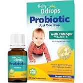 Ddrops Baby Probiotic with Vitamin D, 60 Drops - Colic Symptom Relief for Newborns and Infants - Easy-to-Use, Just One Drop Daily, No Sugar, Non-GMO, Allergy-friendy