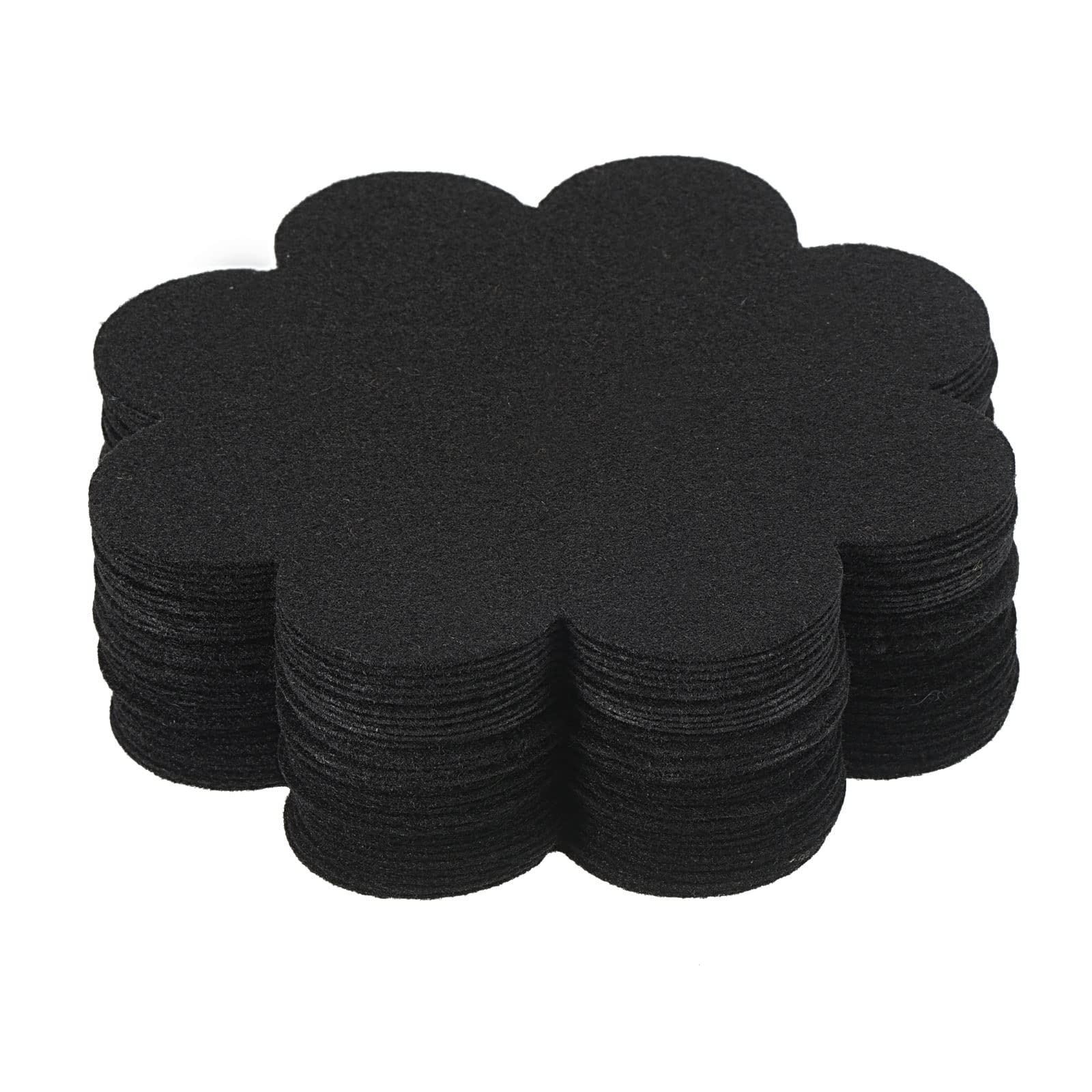 PATIKIL 5 Inch Plant Pot Hole Pad, 30 Pack Non-Woven Fabric Flower Shape Bonsai Bottom Soil Mat, Black