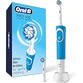 Oral-B Pro 400 Sensitive Vitality Electric Toothbrush with (2) Brush Heads, Rechargeable, Blue