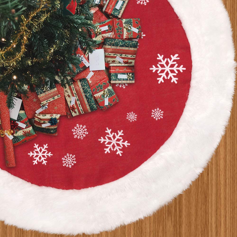 Buy N T Nieting Burlap Christmas Tree Skirt Trimmed With Faux Fur