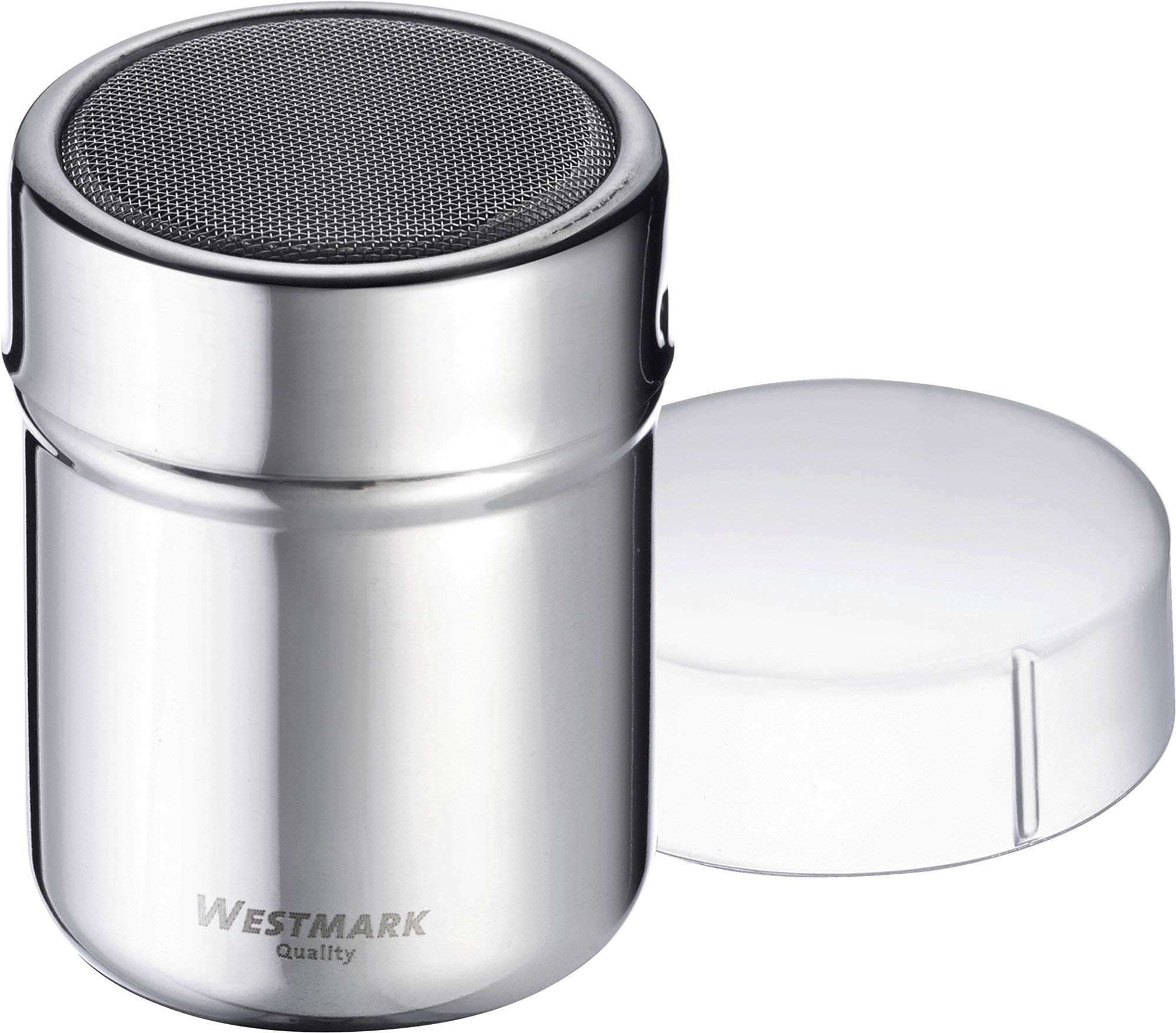 Westmark Powdered Sugar Shaker, With Freshness Lid, Volume: Approximately 80 - 100 Gr, Plastic/Stainless Steel, Silver/Transparent, 69502260