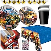 Transformer Birthday Party Supplies - Transformer Birthday Decorations & Party Plates and Tableware for 16 Guests -
