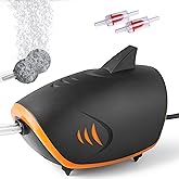 HITOP 110GPH Powerful Aquarium Air Pump: Quiet 2-outlets Aquarium Aerator, Adjustable Fish Tank Air Pump with Accessories, fo
