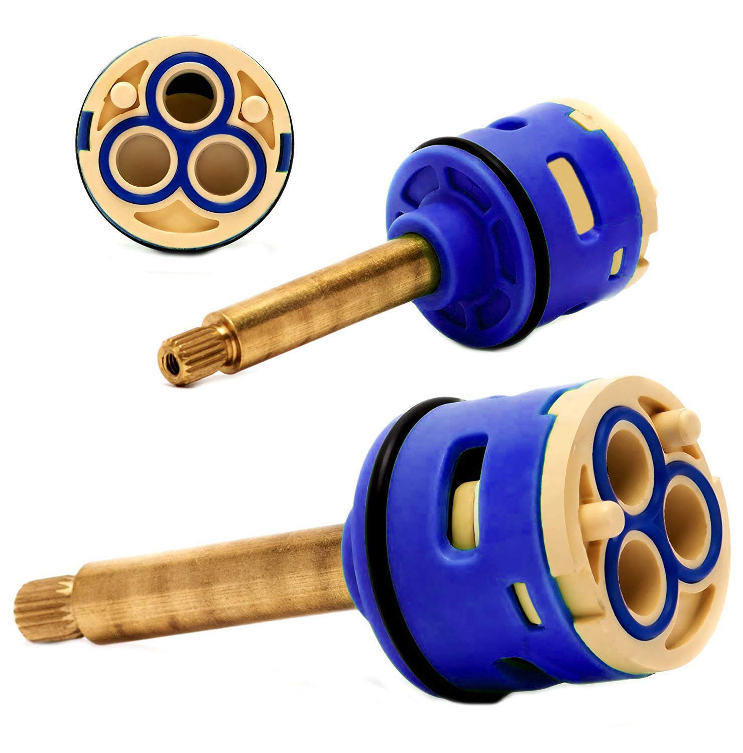 AlexL Replacement Brass Shower Cartridge 3 Way Panel Diverter Ceramic Cartridge D 33mm L 2.20in / 56mm