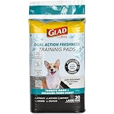 Glad for Pets Activated Carbon Puppy Training Pads, 23 x 23 in, 30 Ct | 6-layer leak-proof design, scent-release fragrance control, pheromone attractant, for puppies and dogs