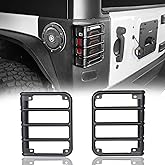 Hooke Road Matte Black Tail Light Cover Guards for Rear Taillights Compatible with Jeep Wrangler JK 2007-2018 - Pair