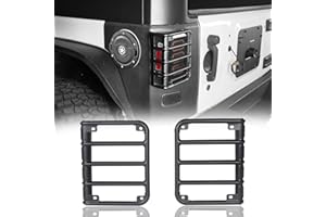 Hooke Road Matte Black Tail Light Cover Guards for Rear Taillights Compatible with Jeep Wrangler JK 2007-2018 - Pair