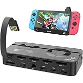Unitek Switch Dock Station, Game Card Reader with 4K HDMI/USB 3.0/USB-C Charging Ports, Portable Nintendo Switch Docking Replacement, 4 Card Slots