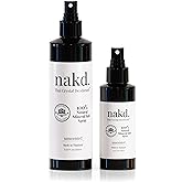 nakd. Thai Crystal Deodorant Spray – 2 Salt Deodorant Crystal Sprays, 8.45 FL oz. Regular + 3.3 FL oz. Travel Size – All Natural and Unscented Aluminum Free Deodorant for Women, Men, and Kids