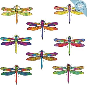 8 Dragonfly Window Clings for Glass Windows and Doors | Window Decals for Birds Strikes | Anti Collision Window Stickers Decor | Decorative Dragonflies Window Decals for Sliding Glass Doors