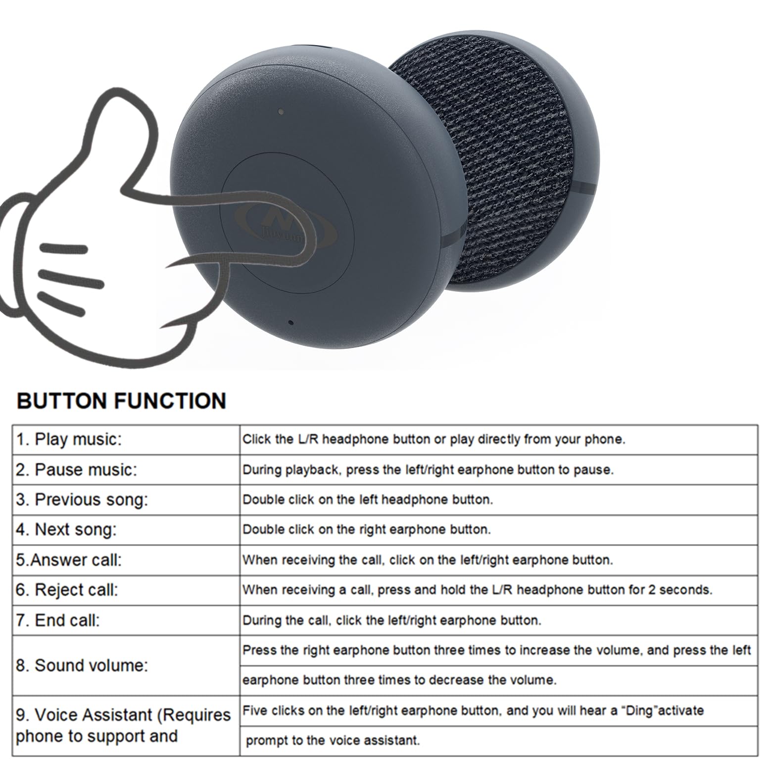 M Jiuyunmu Outdoor Sports Ski Helmets Headphones/Bicycle Helmets Headset- Chips 5.3 - True Wireless Bluetooth Helmet Speakers for Skiing, Snowboarding Mountain Biking