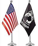 WXTWK 2 Pack American USA POW MIA Desk Flag Small