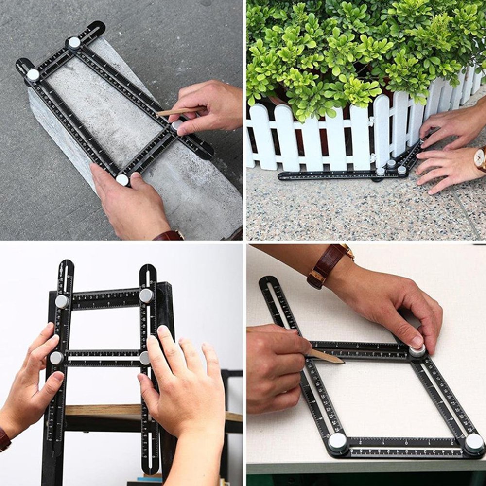 Angle Ruler RIYO Multi Angle Measuring Ruler Template Tool For Handymen, Builders, Craftsmen, Carpenters, Roofers, Tilers, DIY Use Sent Storage Bag