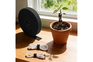 Reusable Plant Tie Tape Roll, Hook and Loop Garden Ties for Plants, Cable Twine Self Adhesive Plant Fastener Tape for Support