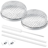 BFXM 2 Pack RV Furnace Vent Cover, Stainless Steel Rv Insect Screen with Installation Tool and Silicone Rubber for RV Stove V