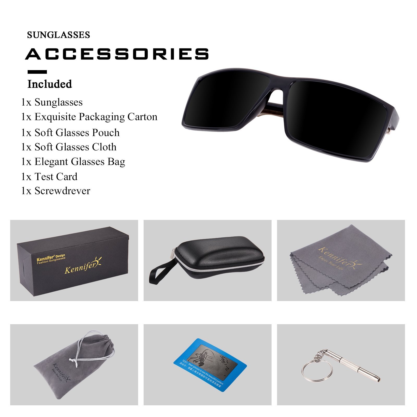 Wayfarer Polarized Sunglasses for men Women Driving Fishing Vintage Unisex Sun Glasses (Grey)