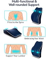 Travel Ease Ergonomic Lumbar Support Cushion Memory Foam DarkBlue view 5
