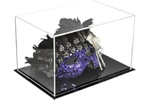 Better Display Cases Versatile Acrylic Display Case, Cube, Dust Cover with Black Base 12" x 8.25" x 7.25" (A018-CDS)