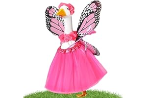 Butterfly Porch Goose Outfits, 23 Inch Porch Goose Clothes Costume with Tutu Skirt & Hat Butterfly Wings,Costume for 23" Stat