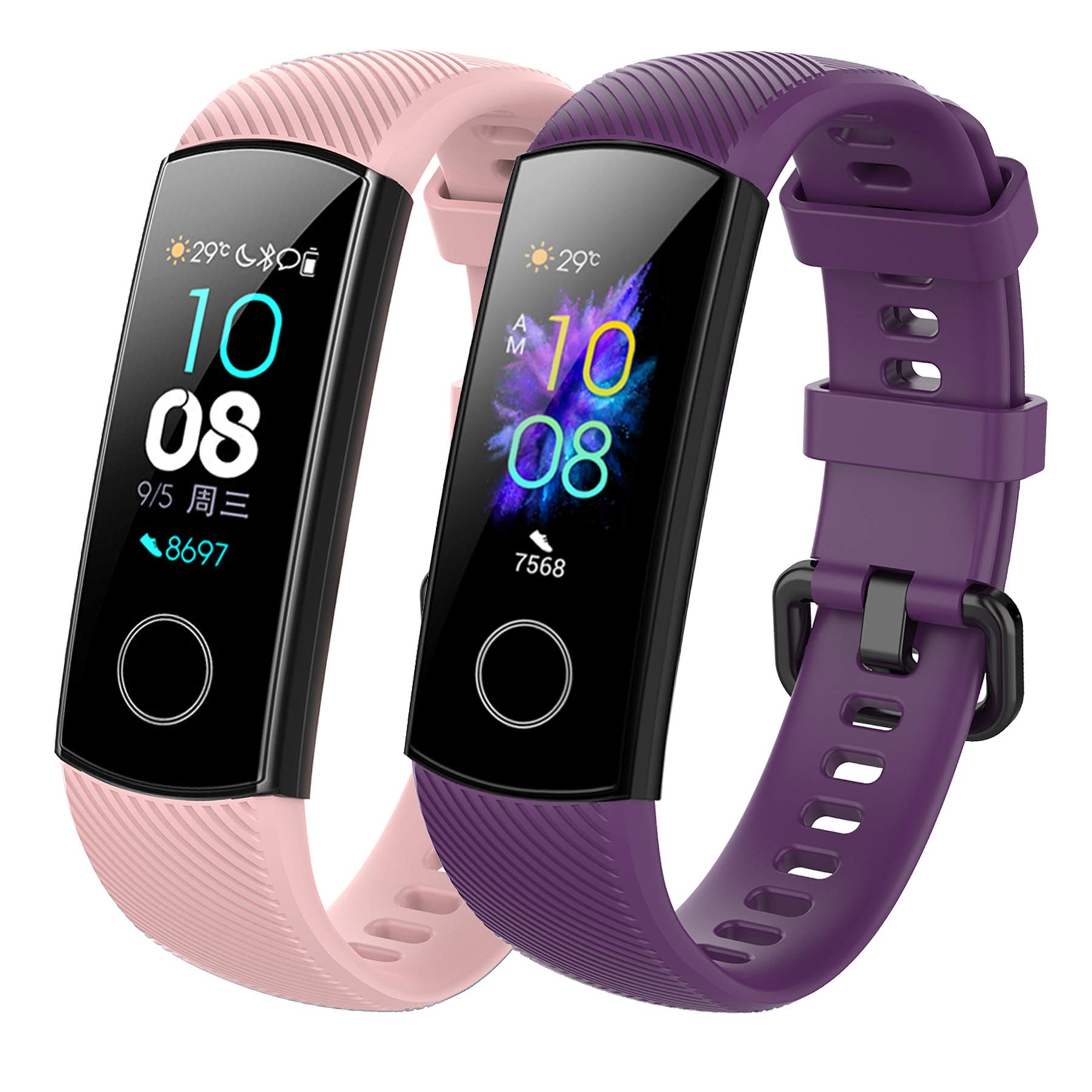 SenMore Bracelet for Honor Band 4 Honor Band 5 Sport Universal Strap Strap for Honor Band 4 Honor Band 5, for Honor Band 5/4, 2PCS Purple & Pink, For Huawei Honor Band 5/4, Classic