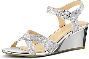 PIZZ ANNU Women's Wendy Low Wedge Sandals Ankle Strap Espadrille Open Toe Casual Summer Women Wedge Heels Shoes