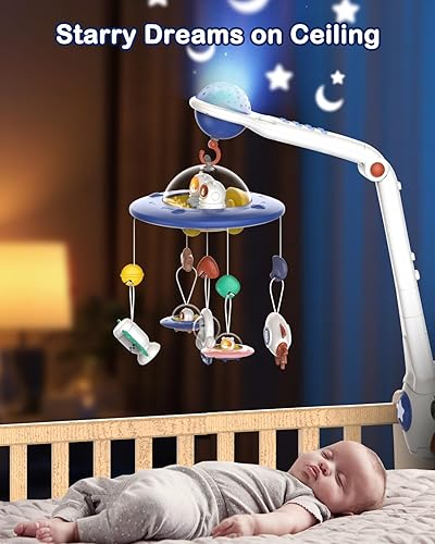BAYMI Baby Crib Mobile – Space Nursery Mobile for Crib W/Foldable