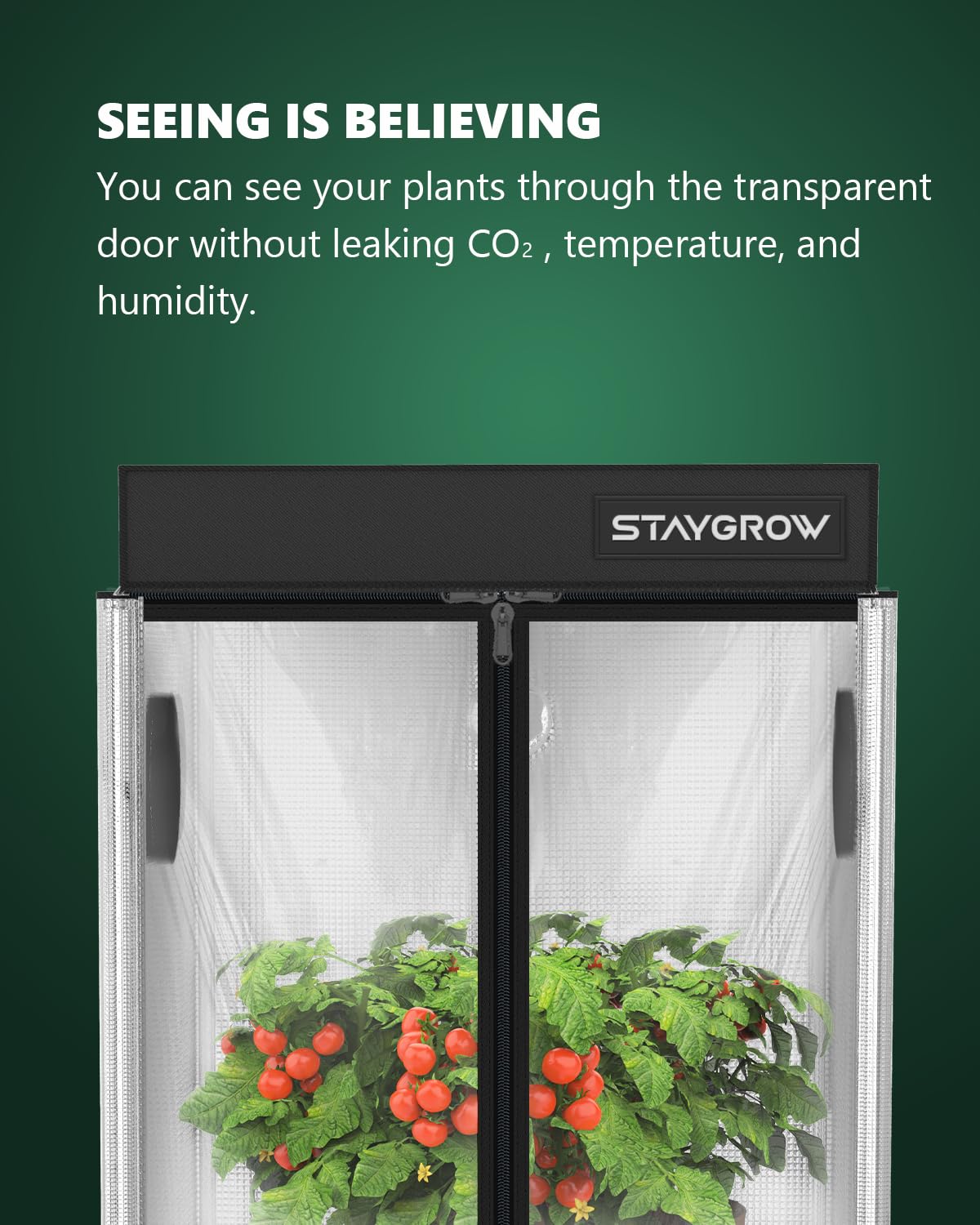 2000D 2x2 Grow Tent with Full View Transparent Door, Industry-Leading Highest Density Mylar Canvas 24