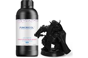 FUNCRECOL 3D Printer Resin 1KG Standard Photopolymer Resin for DLP/LCD 3D Printing 405nm UV-Curing Resin with High Precision Black