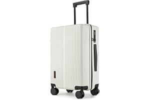 Hulsin Carry On Luggage with TSA Lock, Carry on Suitcase 22x14x9 Airline Approved, Carry-on luggage with 360° Spinner Wheels, Hardside 20 Inch Lightweight Hard Shell Suitcase (White, 20-Inch)