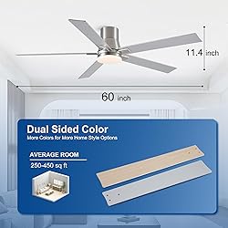 60 Inch Ceiling Fans with Lights and Remote,Flush