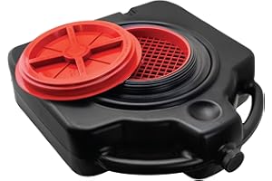 LUMAX Black LX-1632 15 Quart Drainmaster Pan and Waste Storage. Ideal for Oil Recycling, Drain Direct-No Oily Tub, Funnel, Mess to Clean-Up on Top or Side
