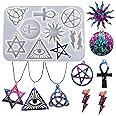 Resin Molds Silicone, Silicone Keychain Jewelry Pendant Mold, Unique Charm Epoxy Resin Mold, Punk Style Star Sun Magic Earrings Necklaces Key Chain Mould, DIY Resin Polymer Clay Craft Kit Home Decor