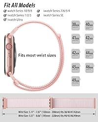 Nylon Loop Sport Band Compatible with Apple Watch