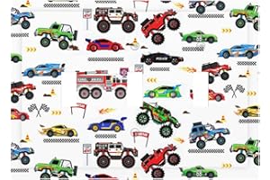 DJTRRF Transportation Construction Cars 3 Gang Triple Toggle Light Switch Wall Plate Cover Fire Police Truck Rescue Vehicles Kids Room Baby Boys Children's Nursery Bedroom Playroom Decor Faceplate