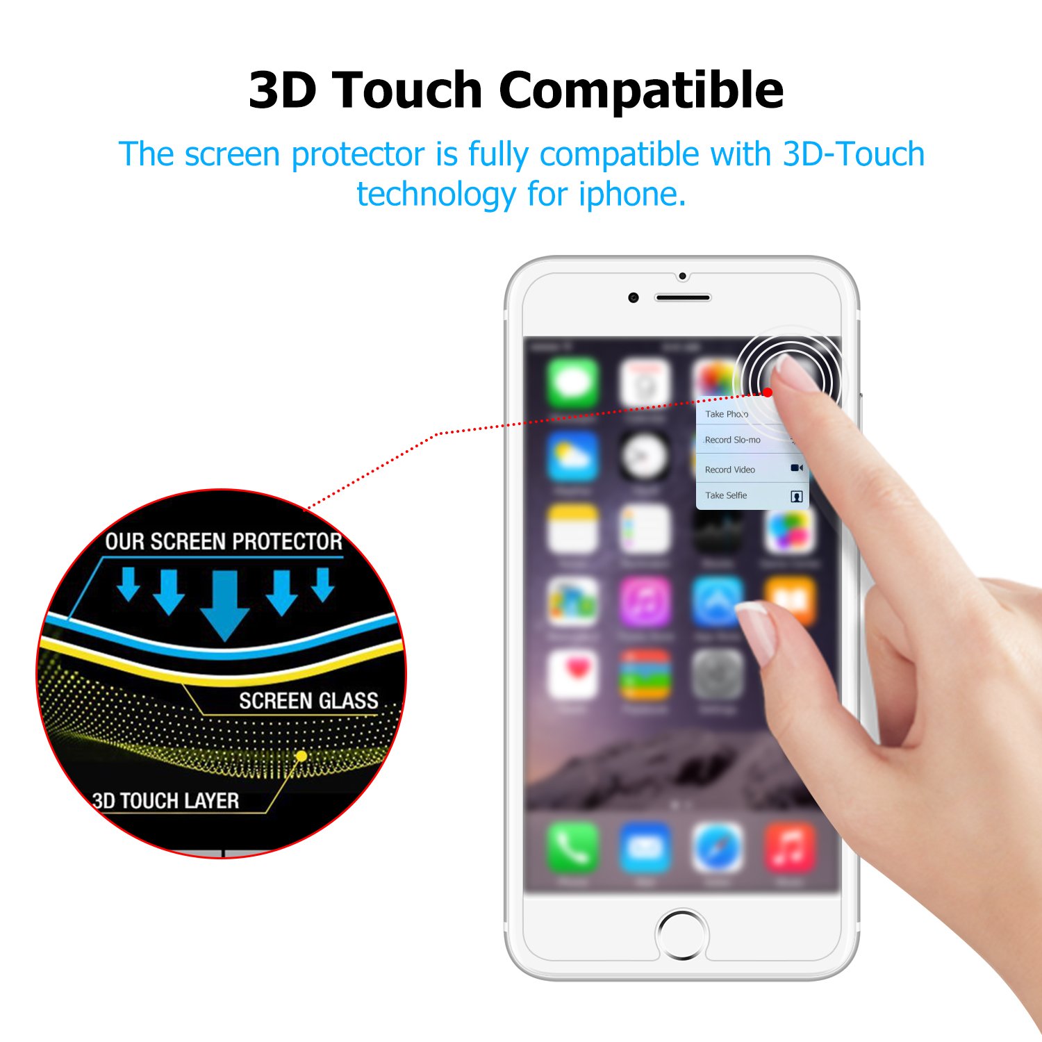 iPhone 7 Plus Screen Protector, ACEKIN Tempered Glass Screen Protector for Apple iPhone 7 Plus 8 Plus 6 Plus 6s Plus 2 Pack