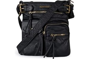 Montana West Crossbody Bag for Women Soft Washed Leather Multi Pocket crossbody handbags