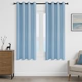 MRTREES Blackout Curtains 46x54 Sky Blue 2 Panels Eyelet Thermal Room Bedroom