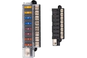 Rebuild Skills 8-Circuit Fuse Block: Universal Power Distribution for Vehicles & Boats | Waterproof Marine Grade | Easy Installation & Enhanced Safety | Ideal for Lights, Radios, GPS