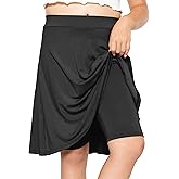 STRETCH IS COMFORT Girl's Knee to Midi Length Aline Skirt with Built-in Shorts or Leggings | Size 4-16